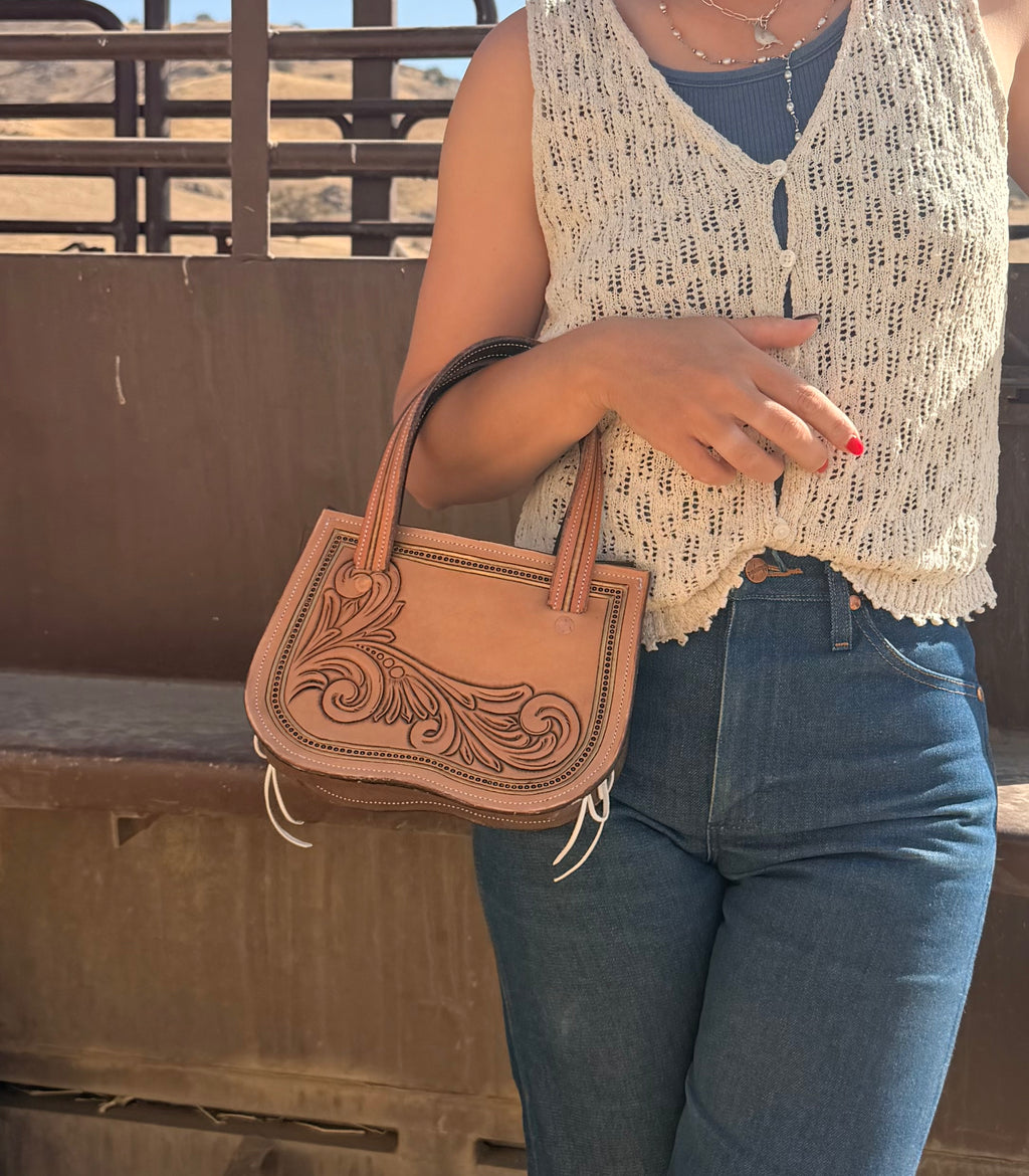 Turquoise & Gold Scroll Purse